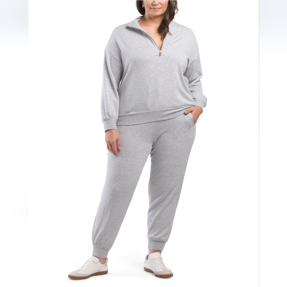 Workshop Plus Grey Knit Jogger Set Light Inner Fleece
